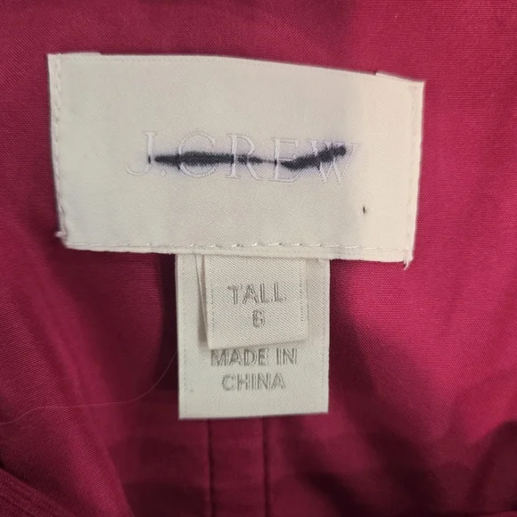 J. CREW 6 Tall Red/Fuchsia Cocktail Dress. Silk. Pristine Condition. - Picture 6 of 6